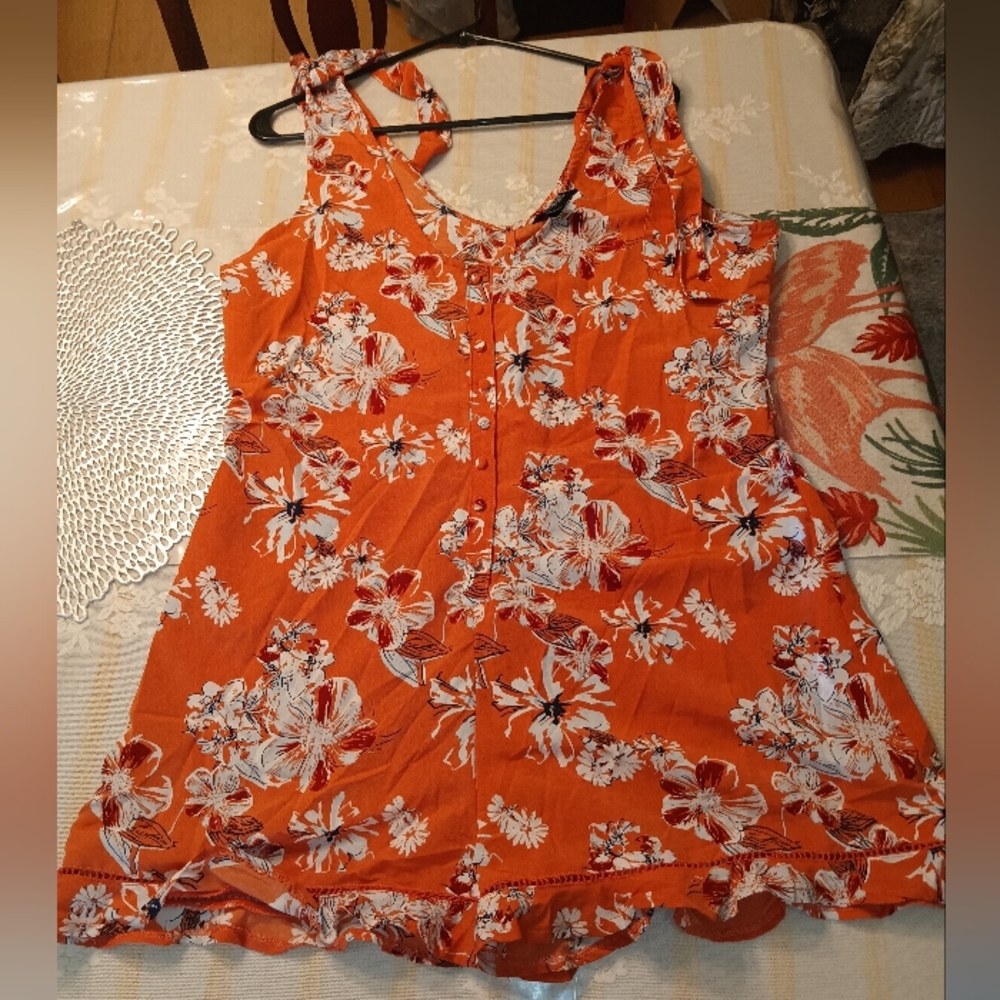 Forever 21 Orange Floral Top